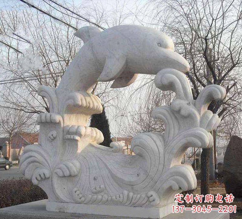 鹤壁海豚浪花大理石雕塑
