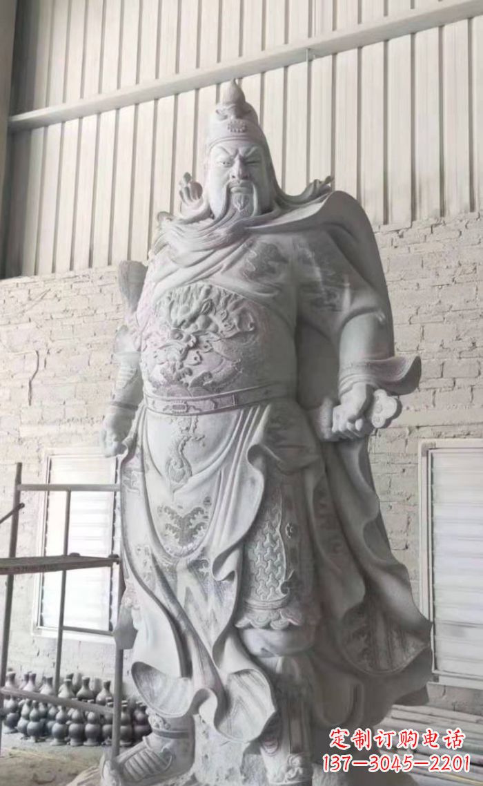 鹤壁大理石关公雕塑,精美绝伦