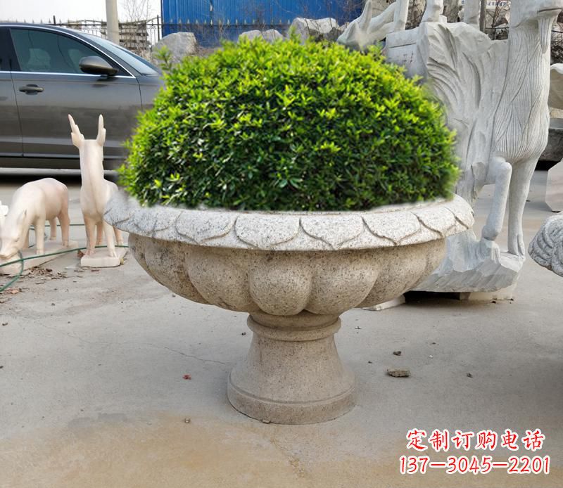 鹤壁优雅大理石花盆雕塑