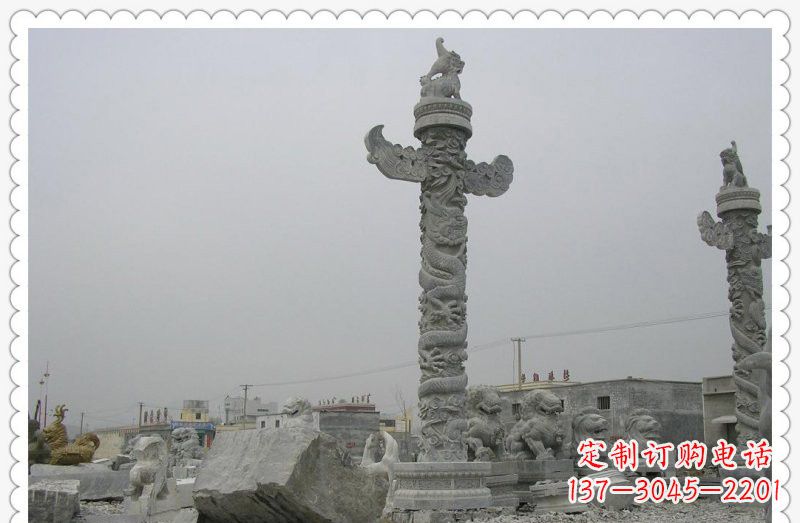 鹤壁精致雕刻,大理石华表雕塑
