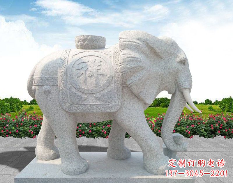 鹤壁精美大理石大象雕塑