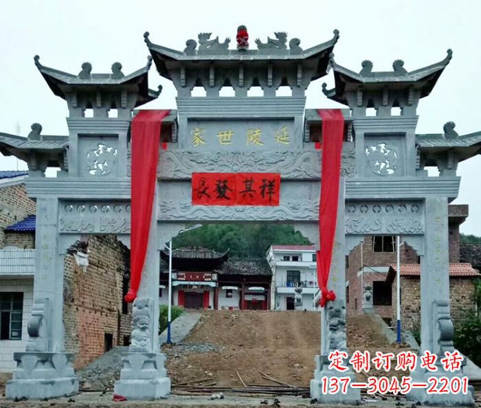 鹤壁精美大理石牌坊雕塑