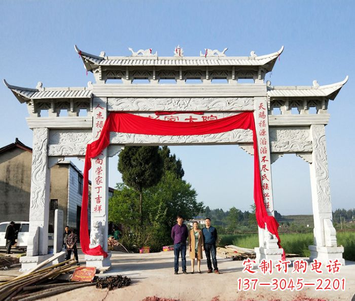 鹤壁精美大理石牌坊雕塑