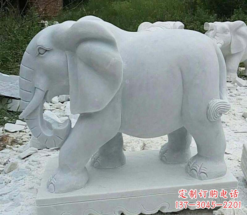 鹤壁精雕细琢的大理石大象雕塑
