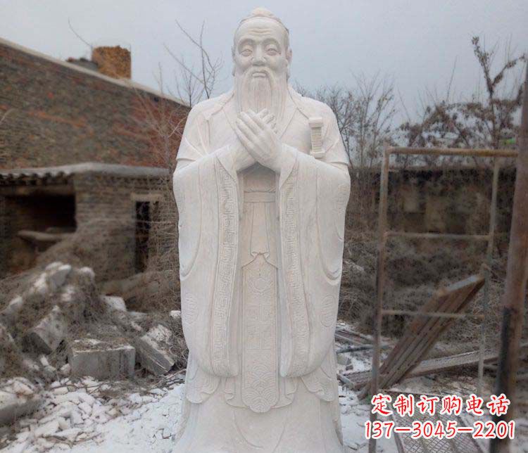 鹤壁大理石孔子行教像古代名人石雕