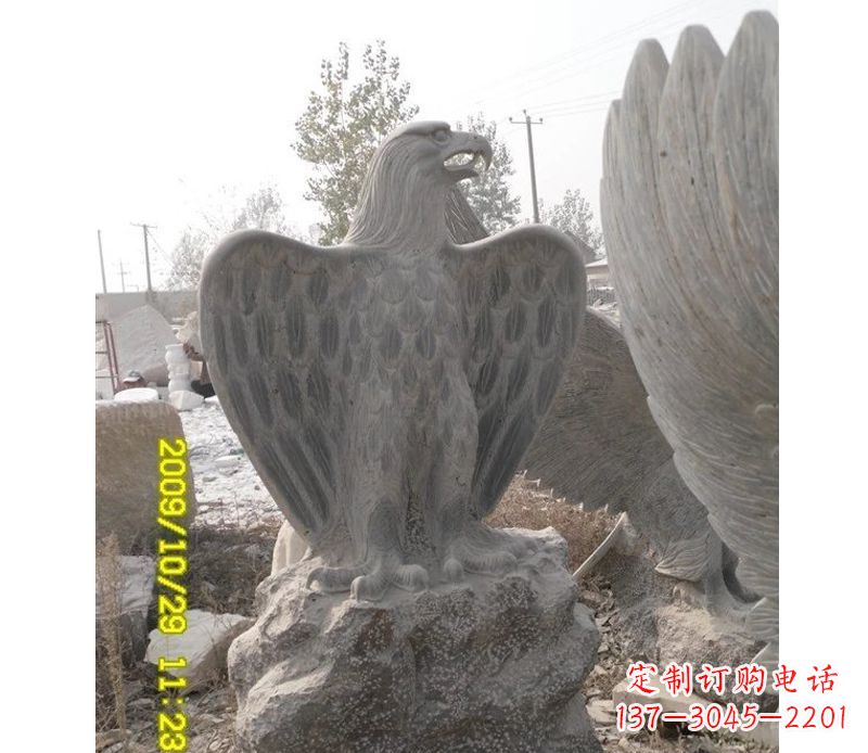鹤壁大理石老鹰雕塑,高贵雄威气势