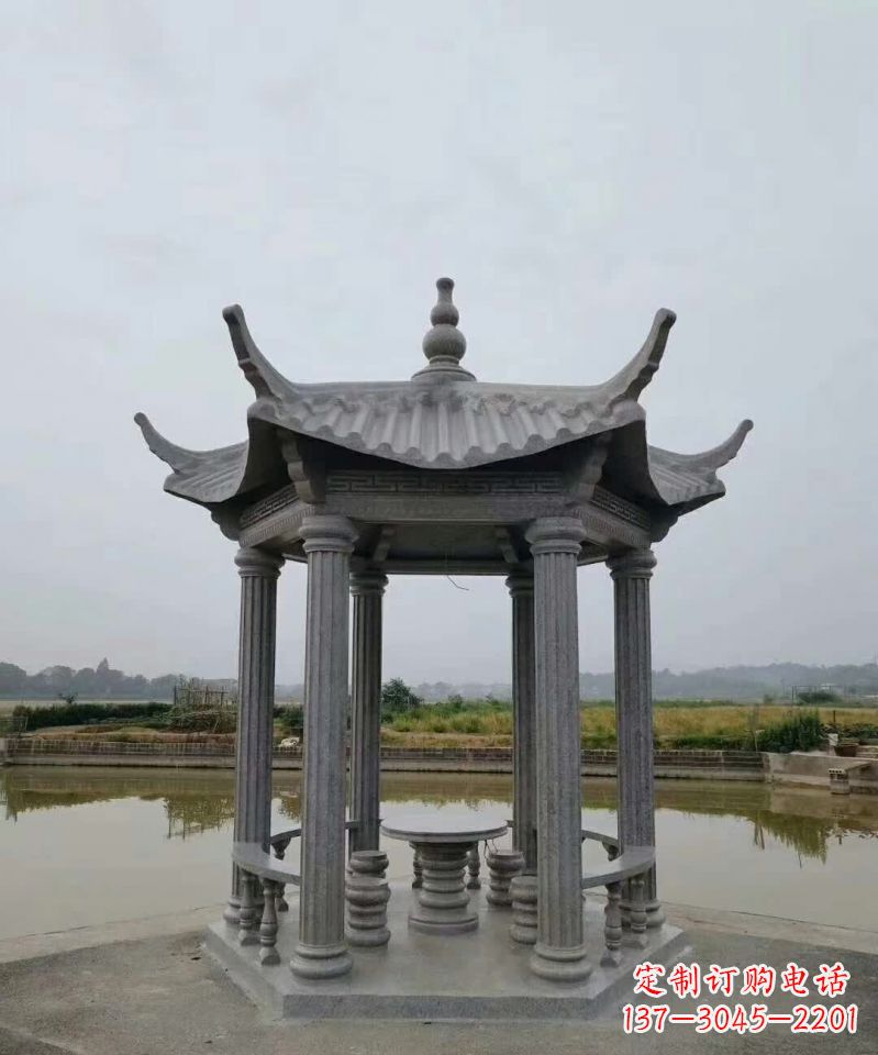 鹤壁大理石凉亭石雕塑,优雅经典无双