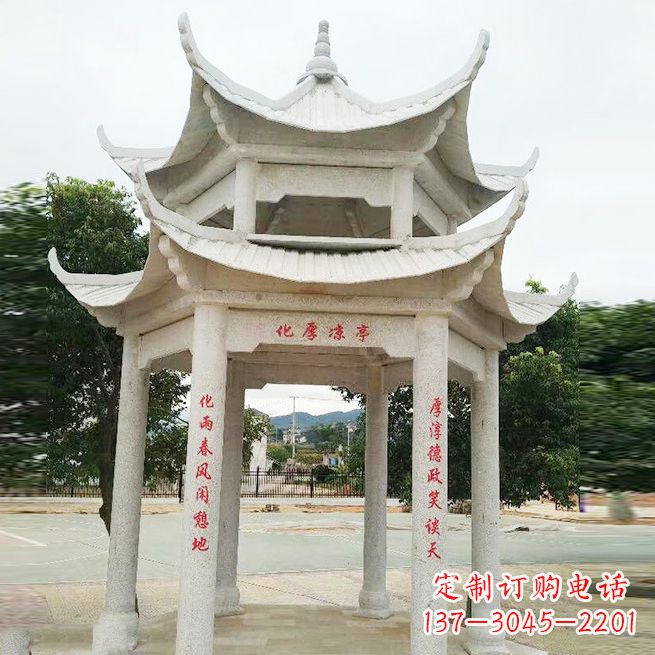 鹤壁大理石凉亭双层雕塑