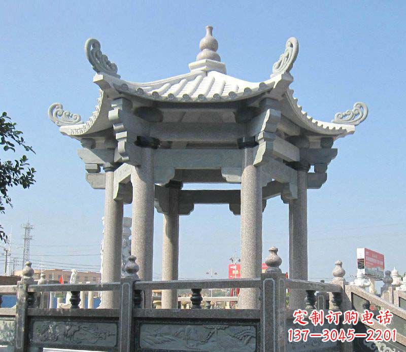 鹤壁大理石六角凉亭石雕,为您的家园带来浪漫情怀