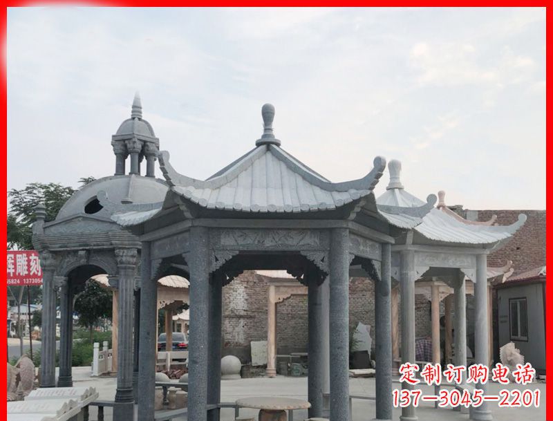 鹤壁六角凉亭石雕