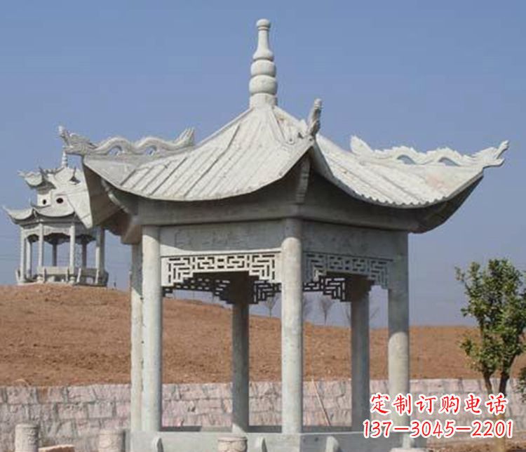 鹤壁精美大理石六角凉亭石雕