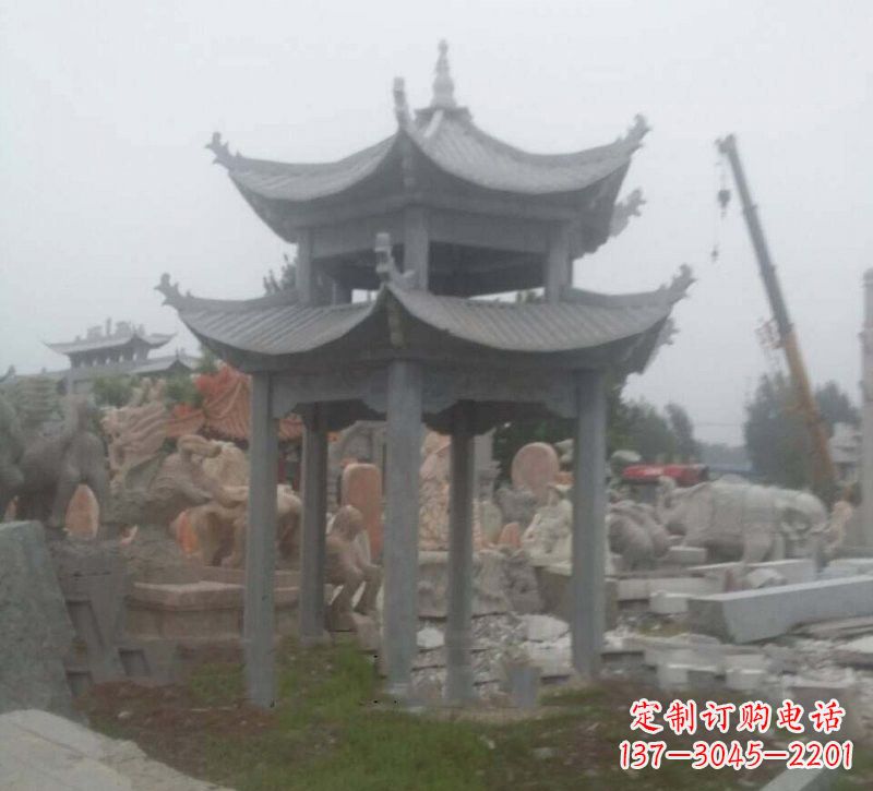 鹤壁大理石六角凉亭石雕,精美绝伦