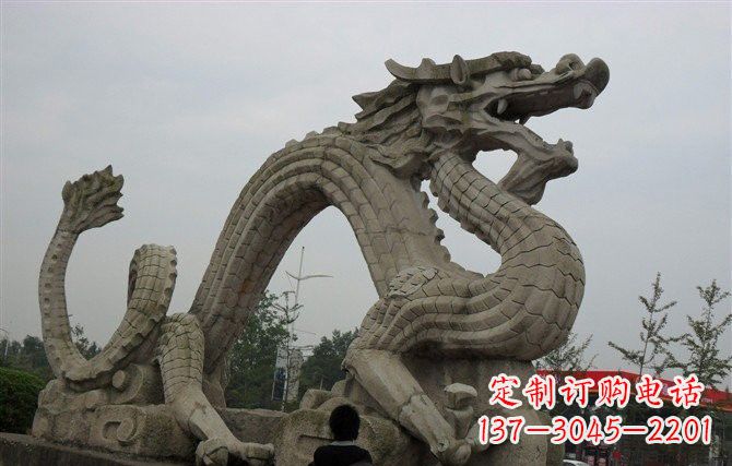 鹤壁大理石龙雕塑,象征着力量与尊贵