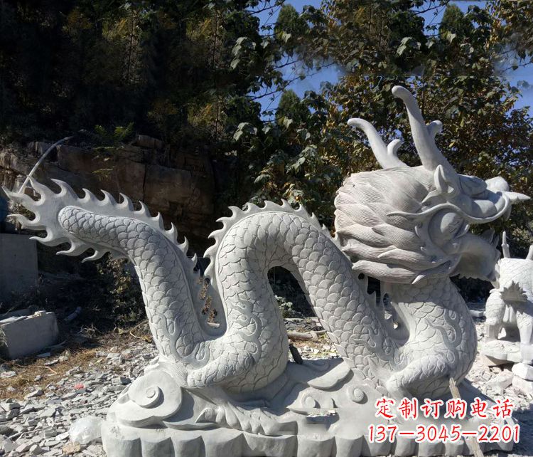 鹤壁精美大理石龙雕塑