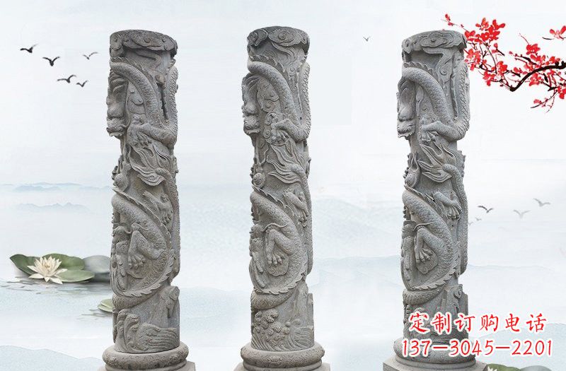 鹤壁精美大理石龙柱雕塑