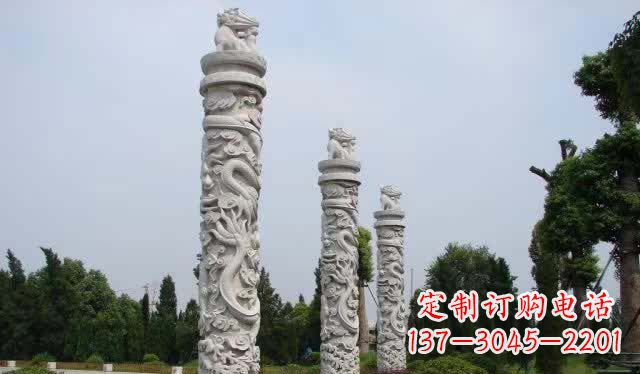 鹤壁精美大理石龙柱雕塑