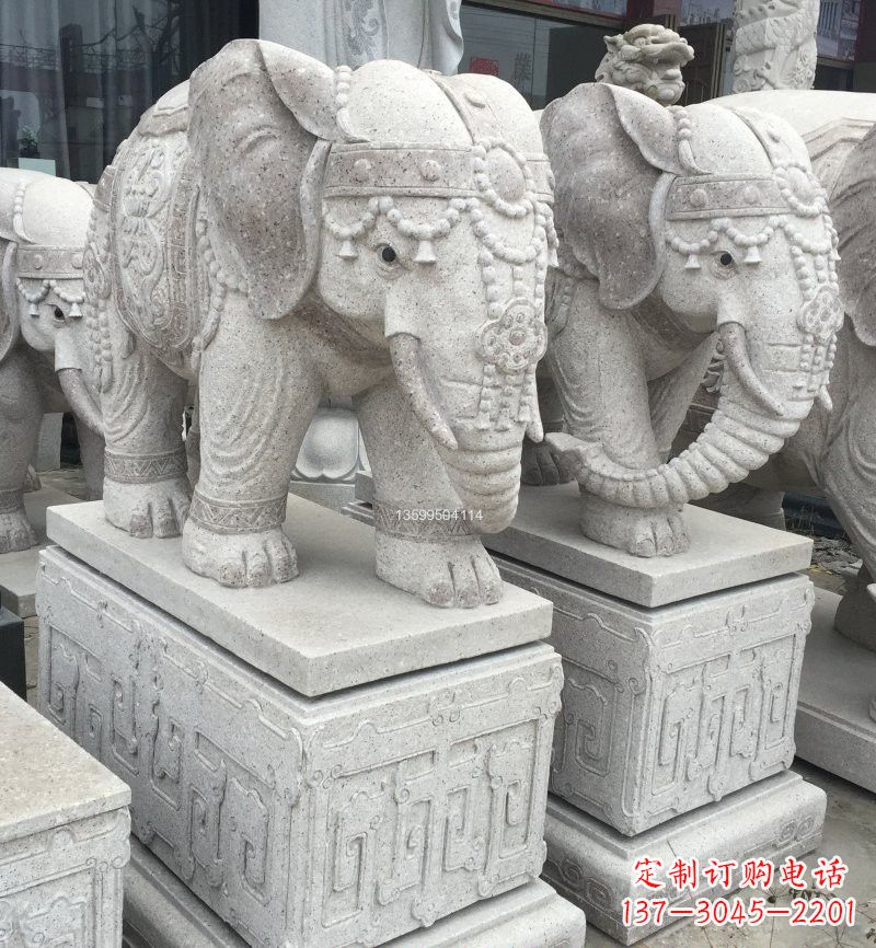 鹤壁精美绝伦的大理石门口大象雕塑