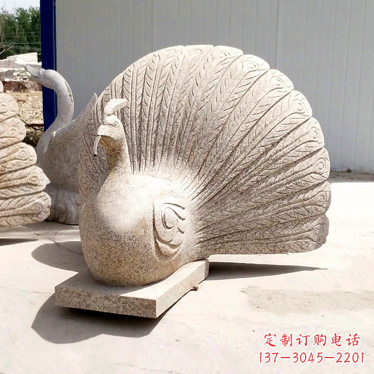 鹤壁大理石喷水孔雀雕塑