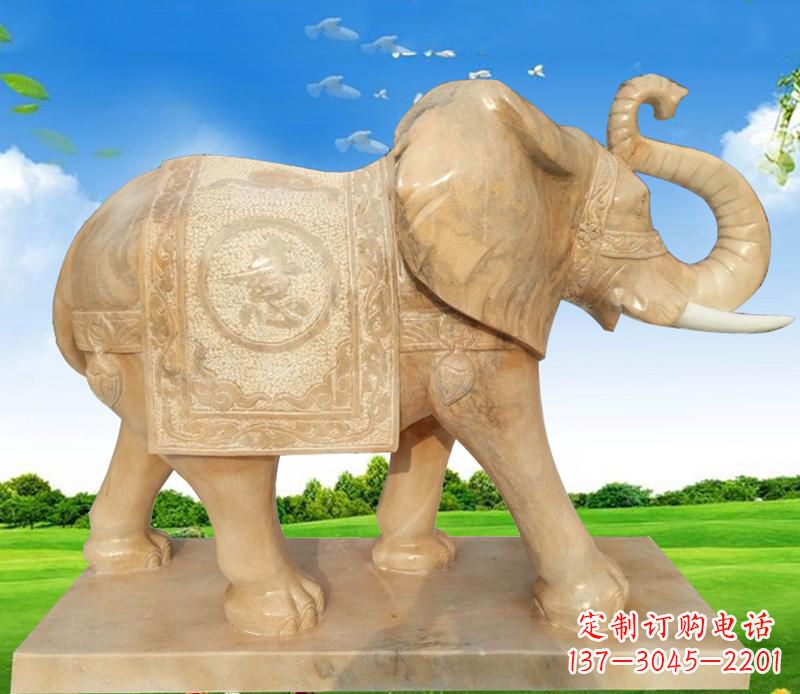 鹤壁大理石喷水大象雕塑