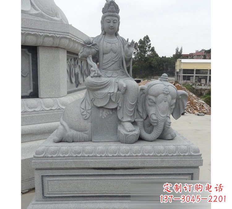 鹤壁精雕细琢的大理石普贤菩萨雕塑