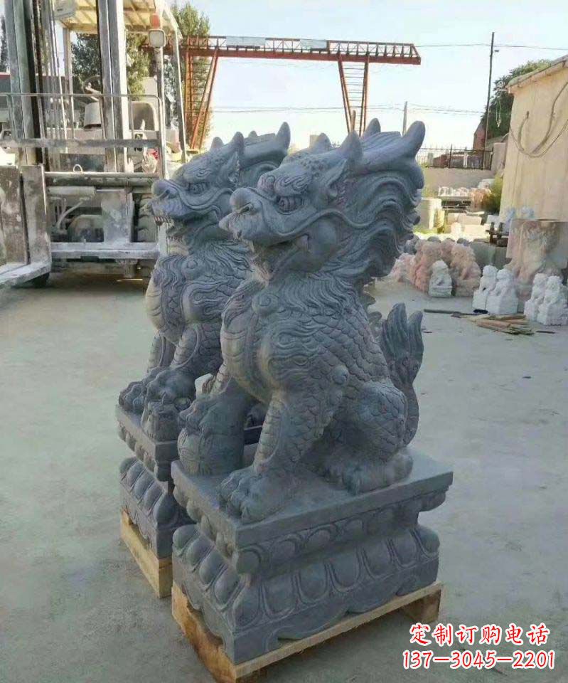 鹤壁精美大理石麒麟雕塑