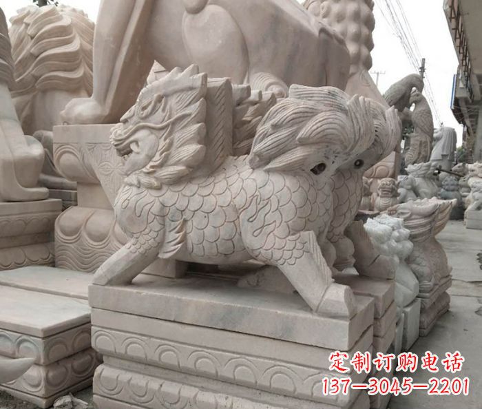 鹤壁大理石麒麟古代神兽石雕