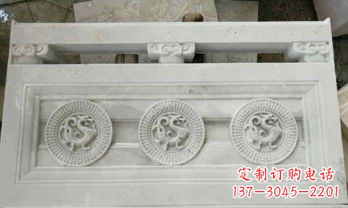 鹤壁精美青龙石浮雕栏板雕塑