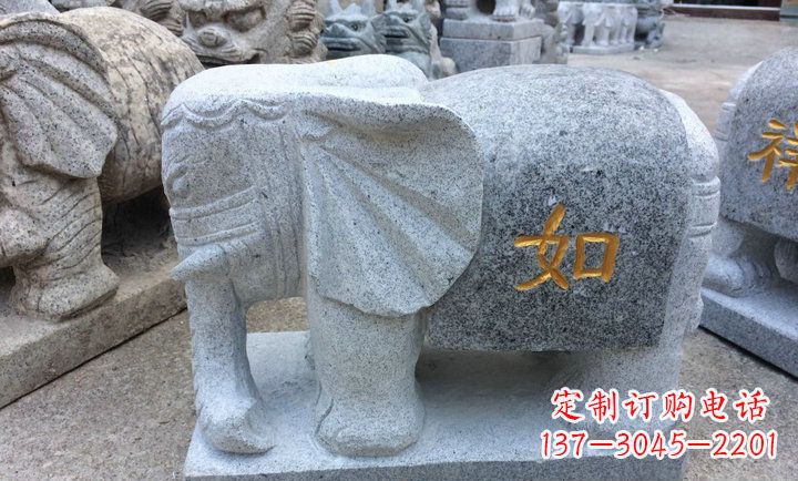 鹤壁精美大理石石象雕塑