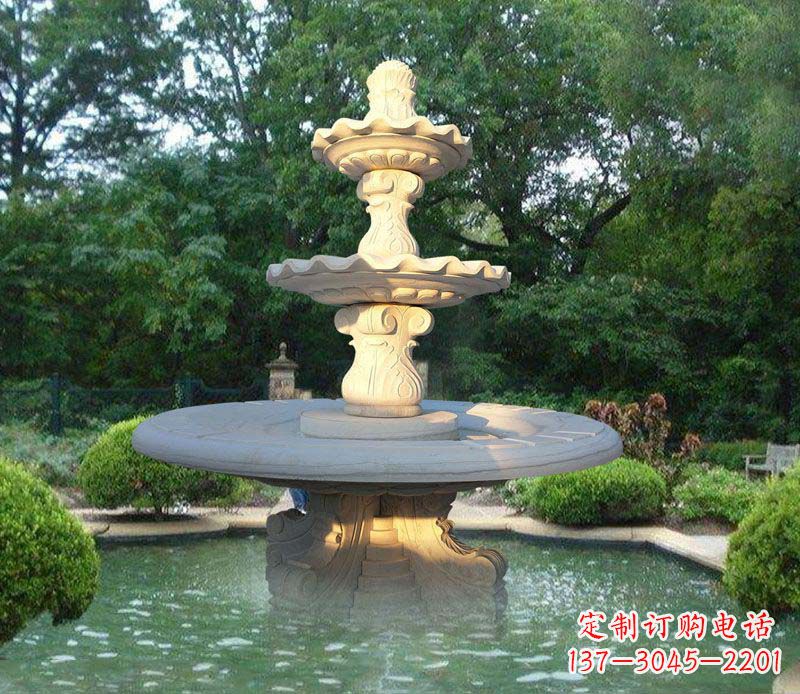 鹤壁大理石三层喷泉雕塑