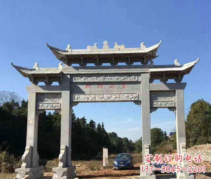 鹤壁精美石雕牌坊雕塑