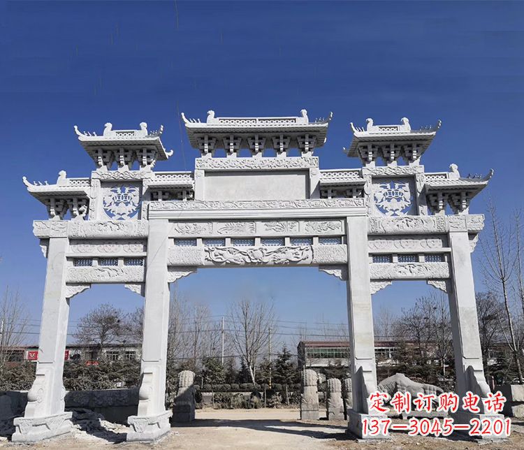 鹤壁特色大理石牌坊石雕