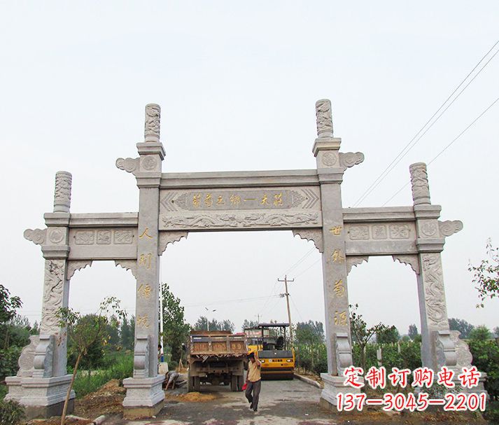 鹤壁大理石牌坊石雕,艺术精髓永不凋零