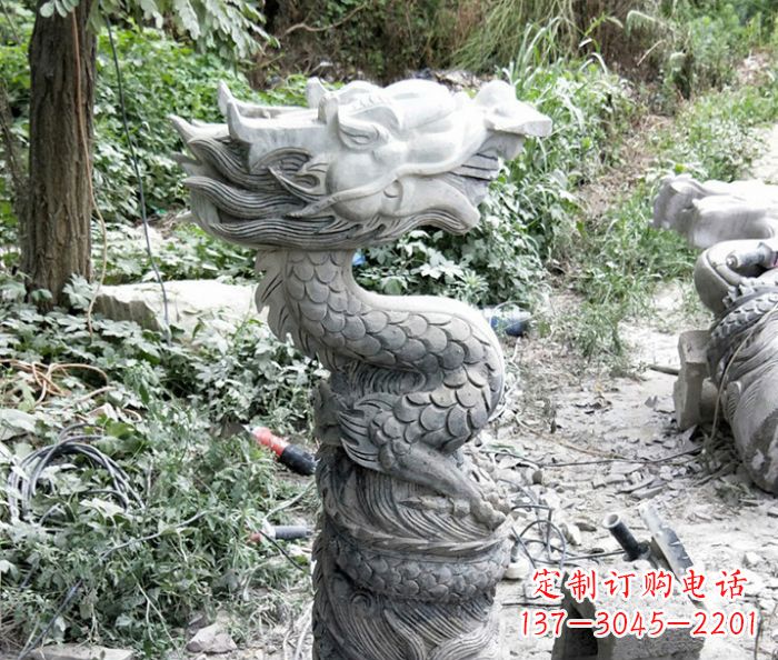 鹤壁精美大理石生肖龙雕塑