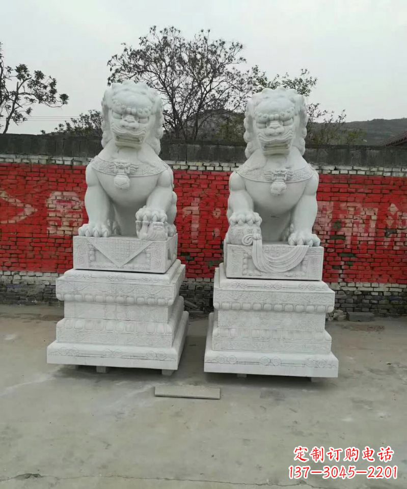 鹤壁大理石狮子雕塑,精致而壮观