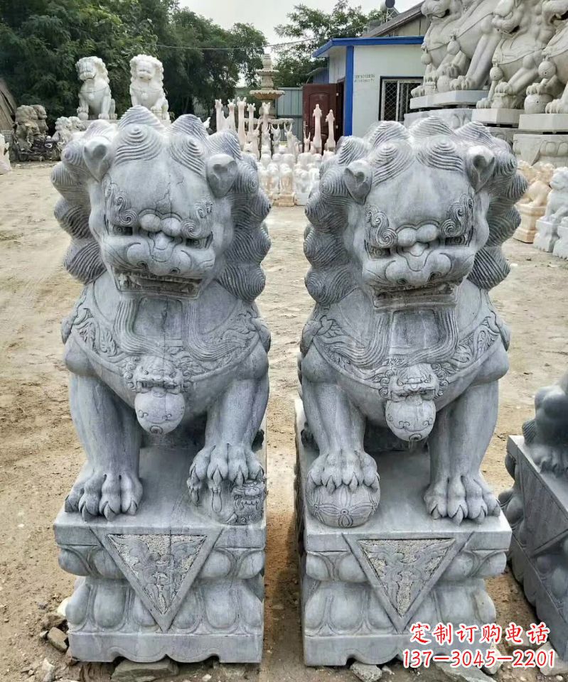鹤壁传统工艺精雕大理石狮子石雕塑