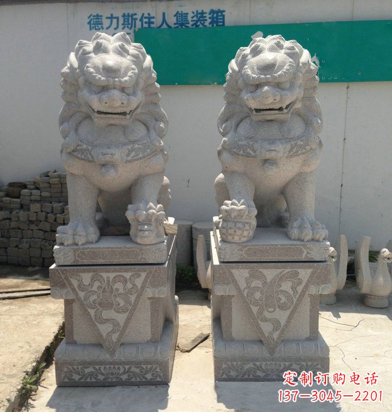 鹤壁精致大理石狮子雕塑