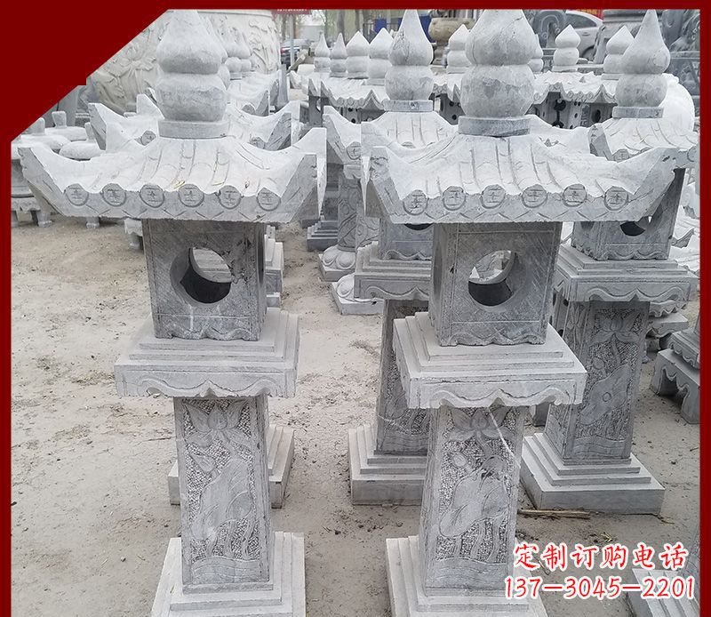鹤壁精美大理石石灯笼雕塑