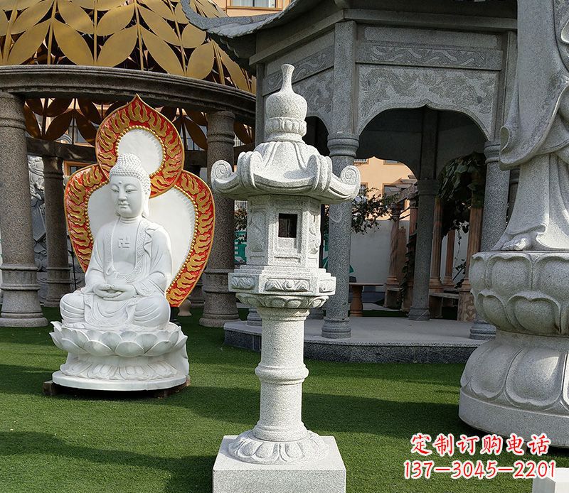 鹤壁独特的大理石石灯笼寺庙石雕