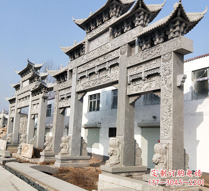 鹤壁大理石石雕牌坊雕塑定制