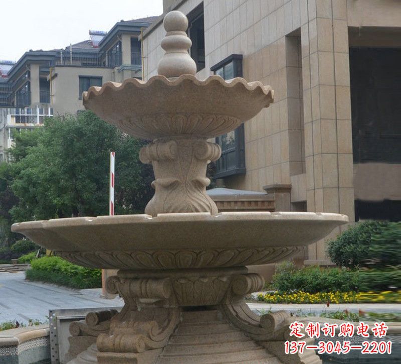 鹤壁简约双层大理石喷泉雕塑