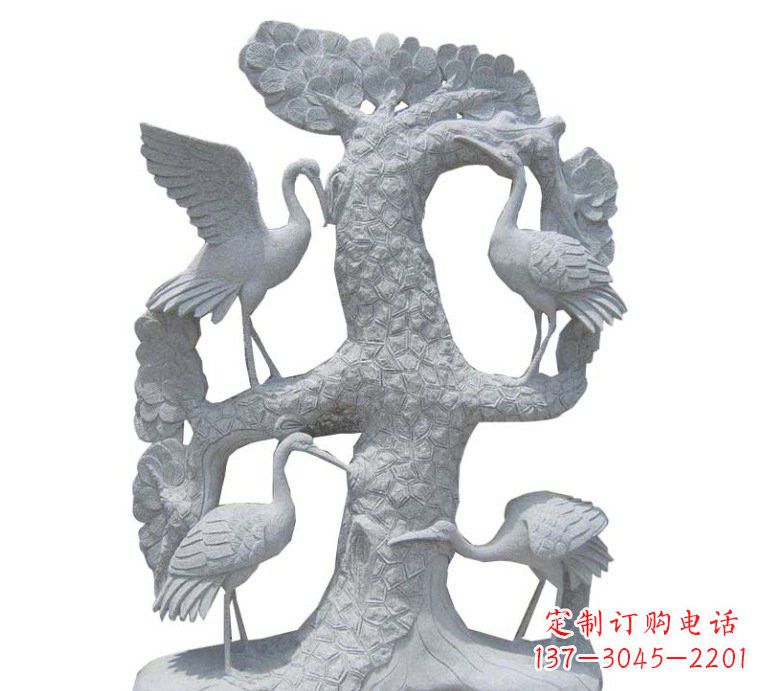 鹤壁精美大理石松树雕塑