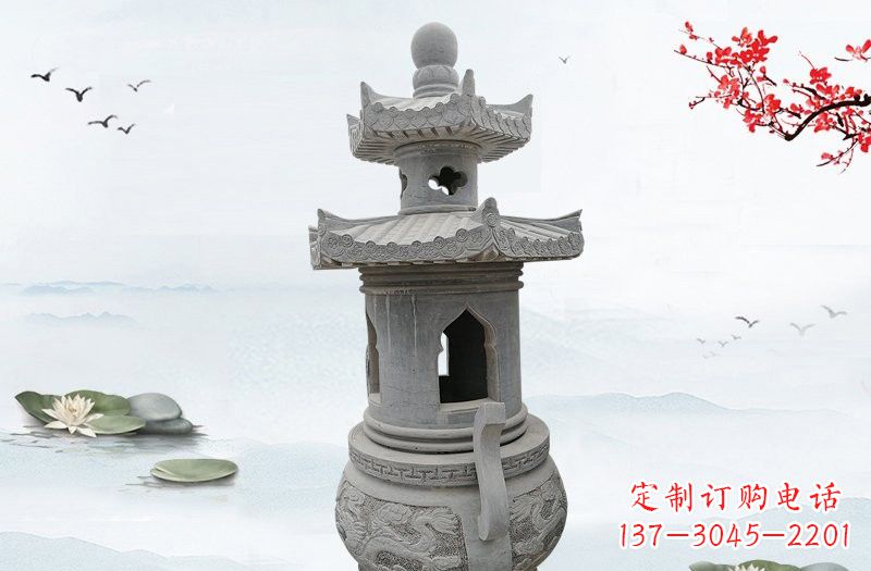 鹤壁精美工艺石香炉雕塑