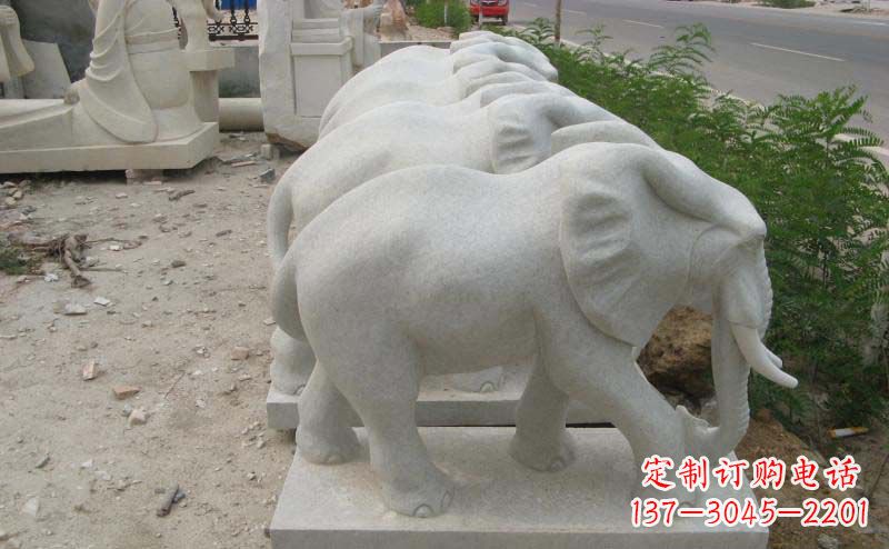 鹤壁大理石小象公园动物石雕