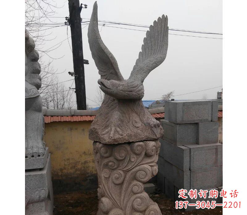 鹤壁绚丽振翅的大理石雄鹰雕塑