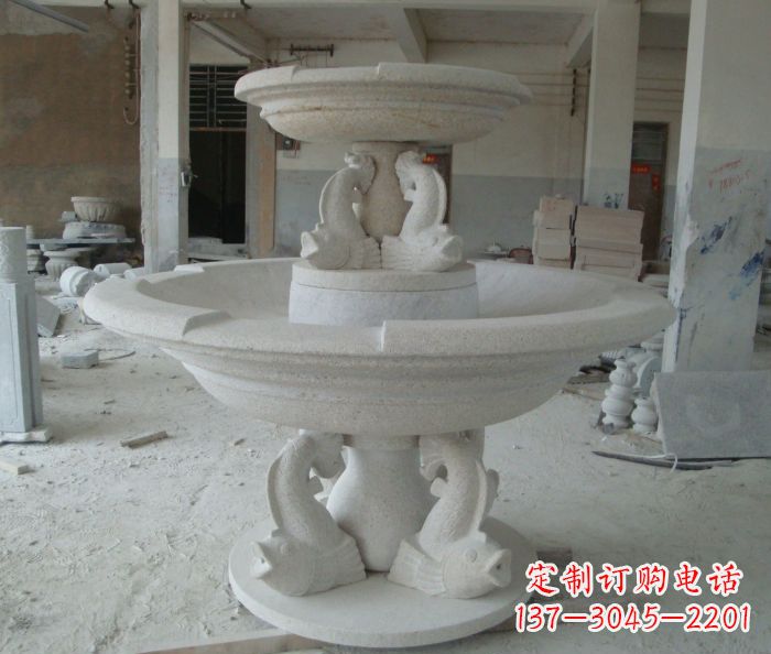 鹤壁高端大理石双层喷泉雕塑