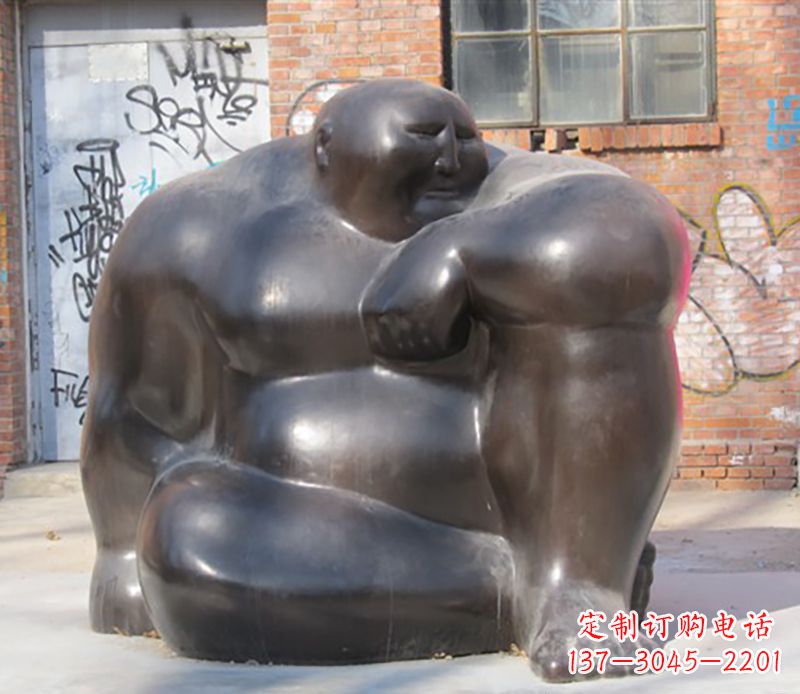 鹤壁铜雕大胖子男人雕塑
