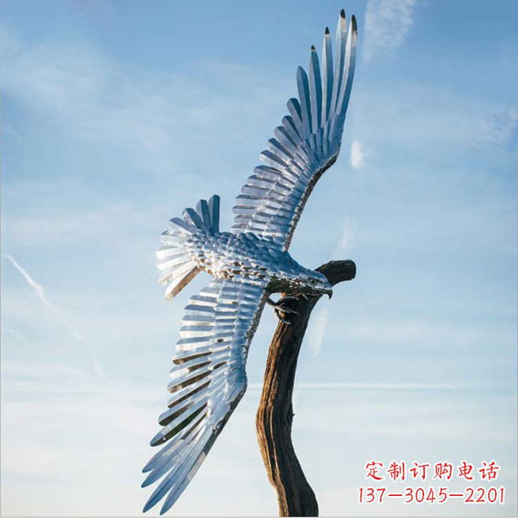 鹤壁大鹏展翅老鹰不锈钢雕塑
