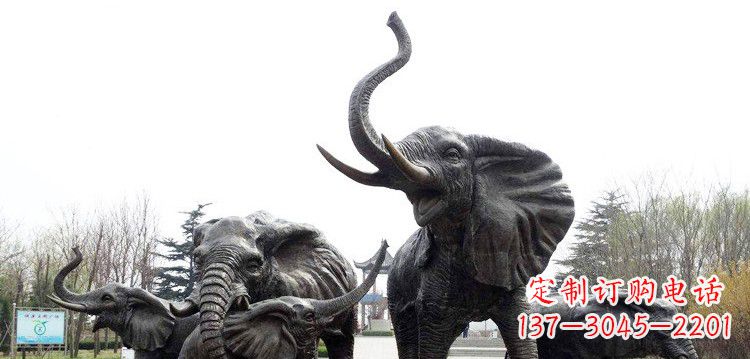 鹤壁大象群铜雕景观