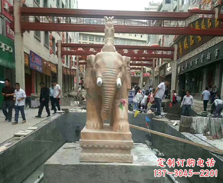 鹤壁优雅活泼的大象石材雕塑