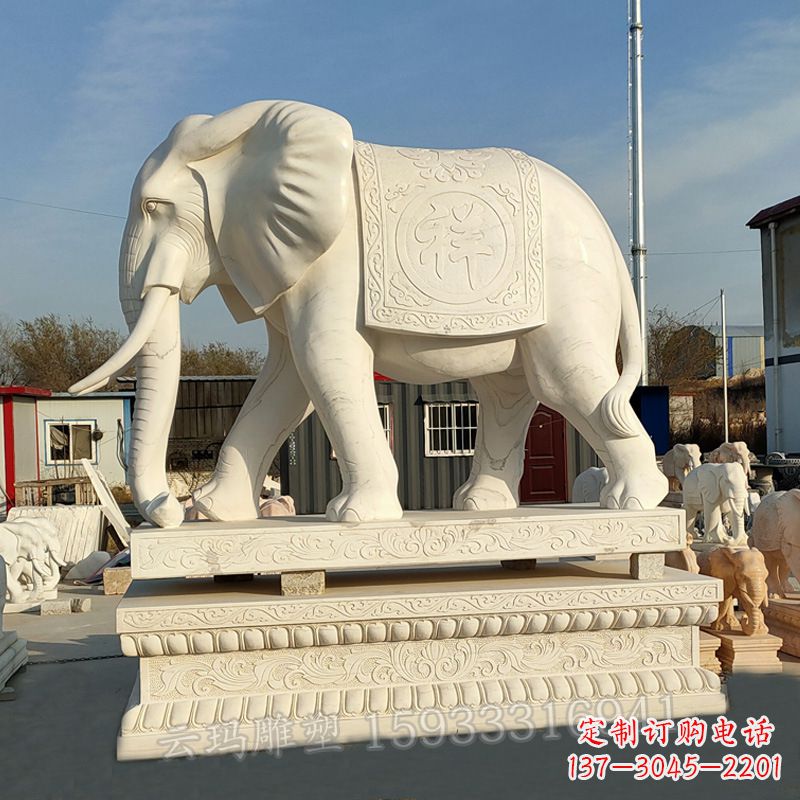 鹤壁精致大象石雕雕塑
